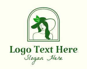 Green Nature Woman logo design