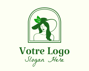 Hair Salon - Green Nature Woman logo design