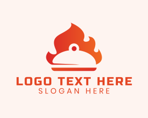 Meal Delivery - Gradient Flame Cloche logo design