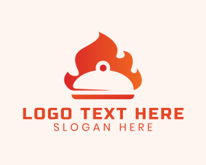 Meal - Gradient Flame Cloche logo design