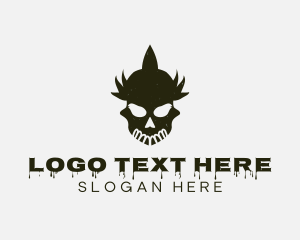Skull - Punk Skull Spikes logo design
