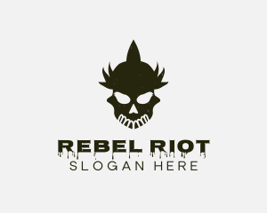 Punk - Punk Skull Spikes logo design