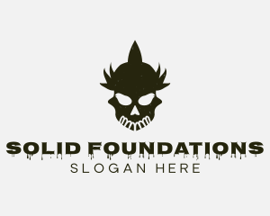 Rock Band - Punk Skull Spikes logo design