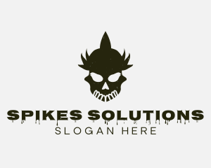 Punk Skull Spikes logo design