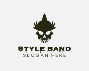 Punk Skull Spikes logo design