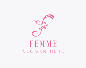 Floral Spa Letter F logo design