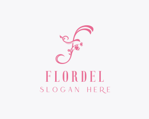 Floral Spa Letter F logo design