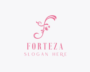 Floral Spa Letter F logo design