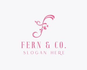 Floral Spa Letter F logo design