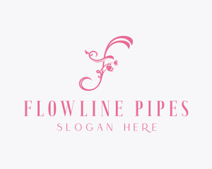 Floral Spa Letter F logo design