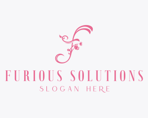 Floral Spa Letter F logo design