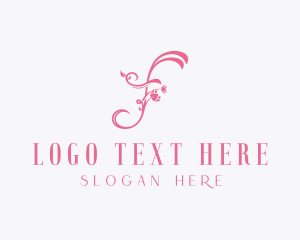 Spa - Floral Spa Letter F logo design