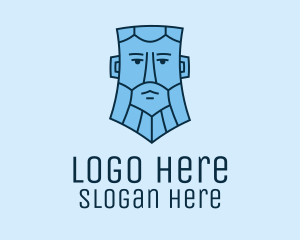 Barber - Geometric Tough Man logo design