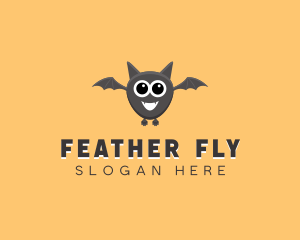 Cute Flying Bat logo design