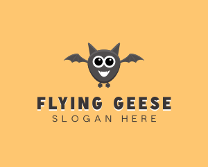 Cute Flying Bat logo design