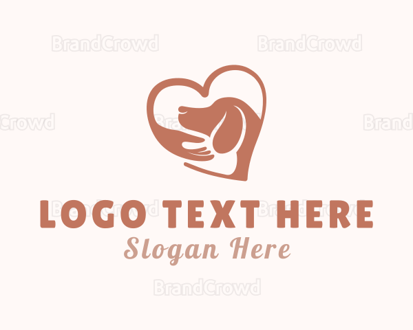 Dog Heart Hand Logo