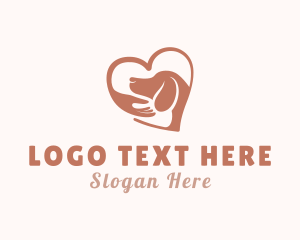 Dog Heart Hand logo design