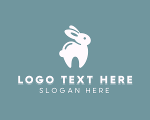 Orthodontist - Bunny Rabbit Tooth logo design
