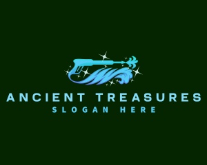 Water Wave Pressure Wash logo design