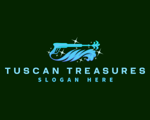 Water Wave Pressure Wash logo design