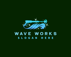 Water Wave Pressure Wash logo design