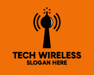Wireless - Antenna Bomb logo design