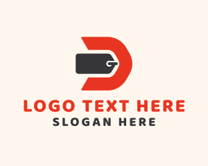 Discount Store - Retail Tag Letter D logo design