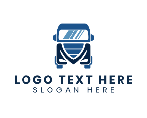 Blue - Truck Logistics Letter M logo design