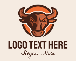 College - Strong Bull Mascot logo design