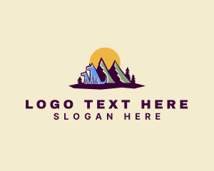 Boxer Dog - Mountain Dog Camping logo design