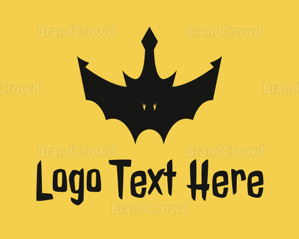 Spooky Bat Crown Logo
