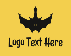 Coronet - Spooky Bat Crown logo design