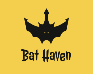 Bat - Spooky Bat Crown logo design