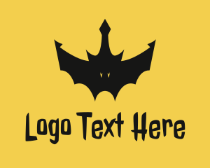 Bat - Black Bat Crown logo design
