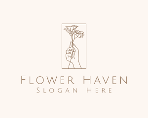 Florist Flower Hand logo design