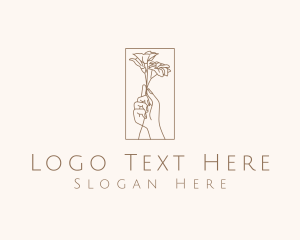 Salon - Florist Flower Hand logo design