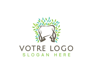 Molar - Tooth Tree Leaves logo design