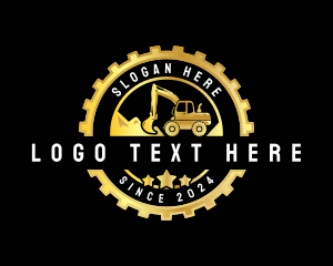 Excavator Digging Construction Logo