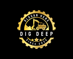 Excavator Digging Construction logo design