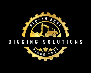 Excavator Digging Construction logo design