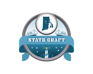 State - Rhode Island Map Lighthouse logo design