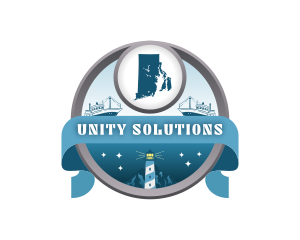 Us - Rhode Island Map Lighthouse logo design