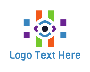 Hashtag - Multicolor Surveillance Eye logo design