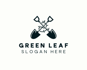 Gardening Plant Leaf Shovel logo design