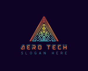 Cyber Tech Triangle logo design