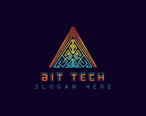 Cyber Tech Triangle logo design