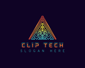 Cyber Tech Triangle logo design