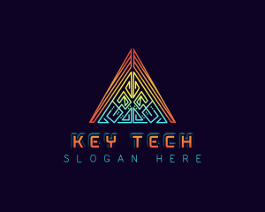 Cyber Tech Triangle logo design