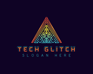 Cyber Tech Triangle logo design