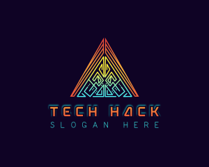 Cyber Tech Triangle logo design